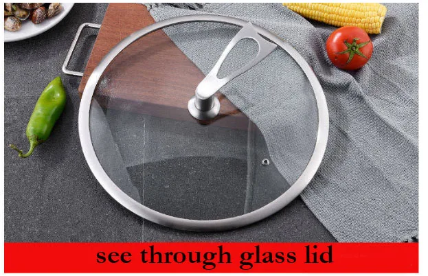 SUPER SEPTEMBE30-32CM 304 stainless steel non-stick coating round deep frying pan induction cooker egg fry pan