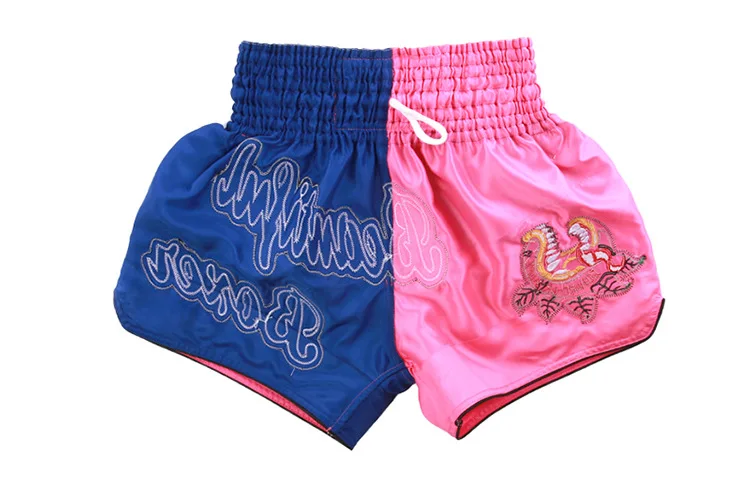 Factory Wholesale Custom Silk Boxing Shorts Stretchy Fight Mma Kick Boxing Muay Thai Shorts Martial Arts Fight Shorts
