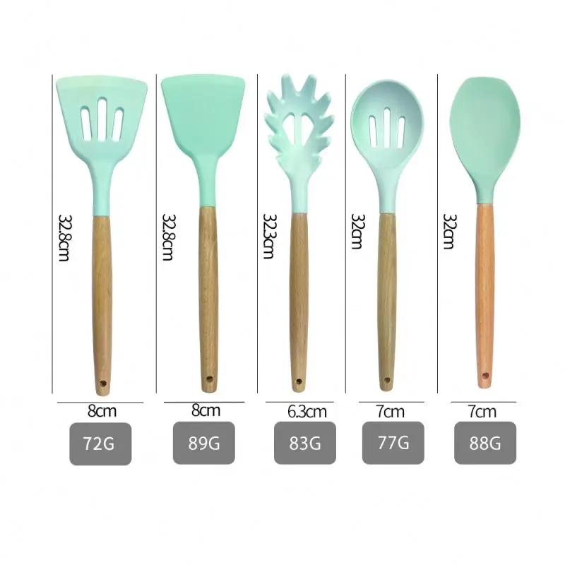 Professional Series Silicone Kitchenware 123pcs Kitchen Cook Utensil Set With Storage Bucket