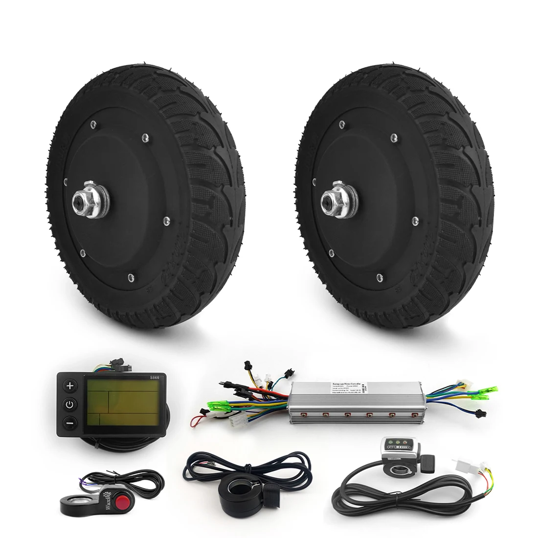8 inch 24V 36V 48V 350W brushless hub motor wheel kit for dual drive electric scooter cart