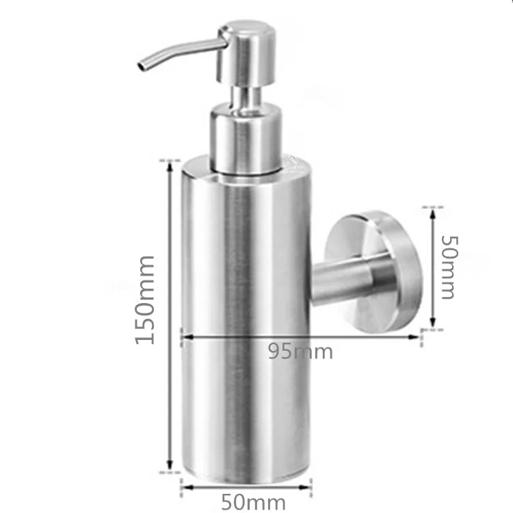Luxury Hotel Stainless Steel Self Adhesive Hand Wash Soap Shampoo Dispenser Wall Mount For Soap Dispenser Liquid