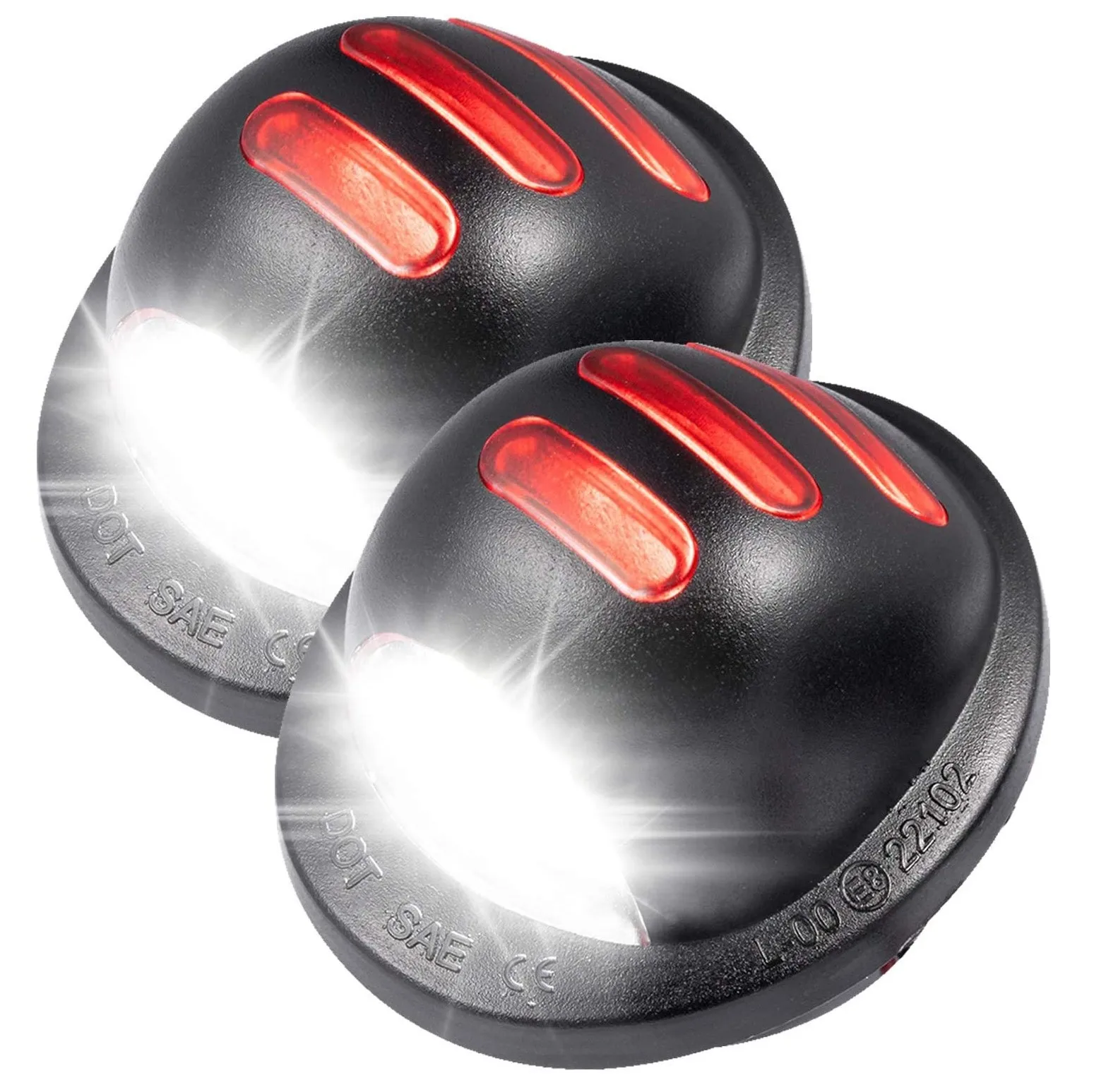 Customized Super Bright 12V 24V LED License Number Plate Light Motorcycle 12 Diodes Led Tag Lights Lamp With Red OLED