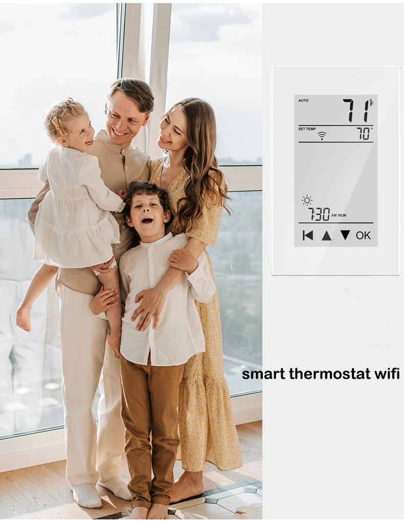 Smart programmable wi-fi room floor heating thermostat temperature controller