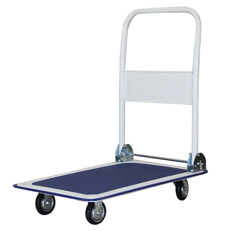Steel plate non-slip rubber wheel trolley pull cargo turnover cart