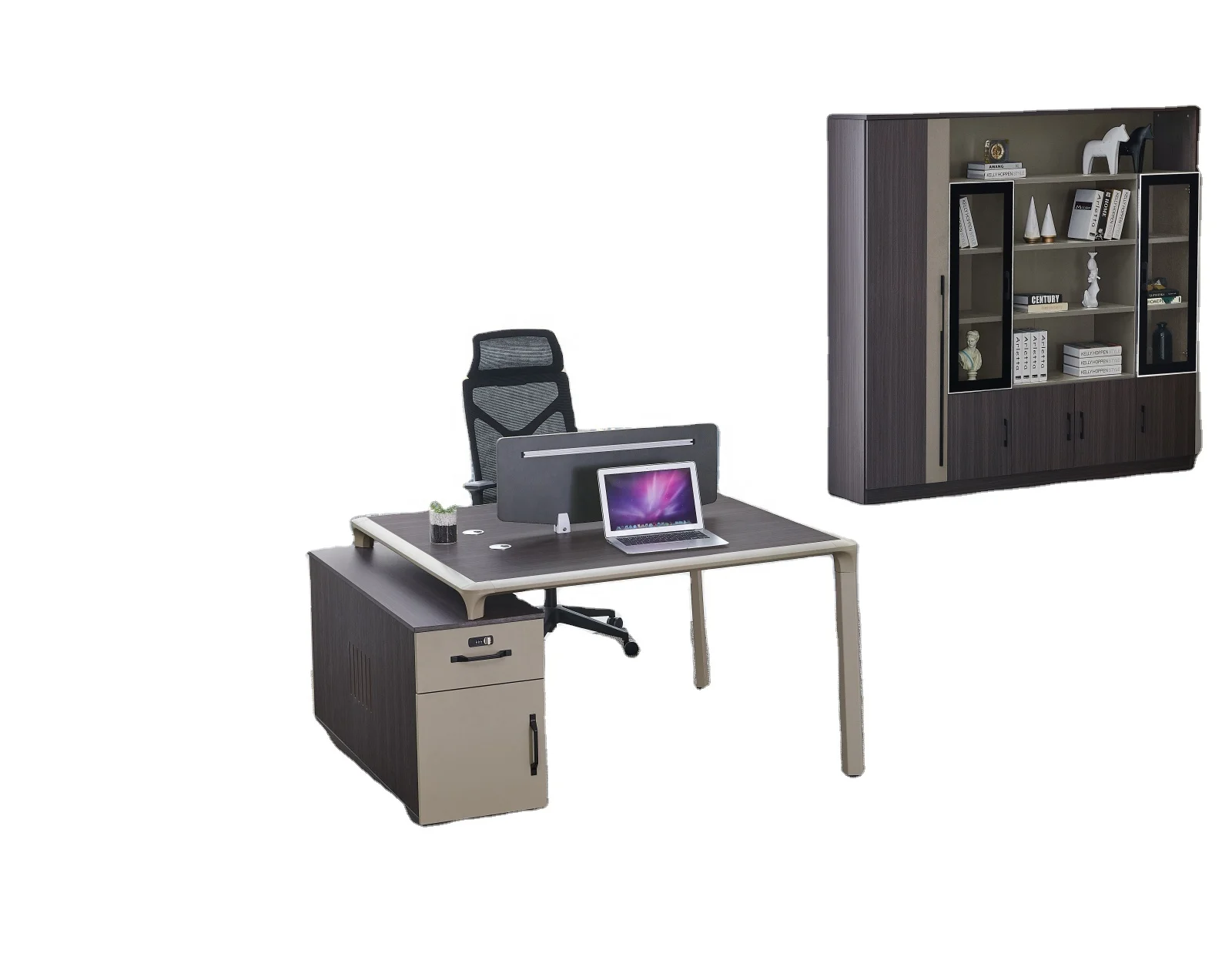 Aluminum simple office partition furniture single person 2 people table office partition wooden workstation