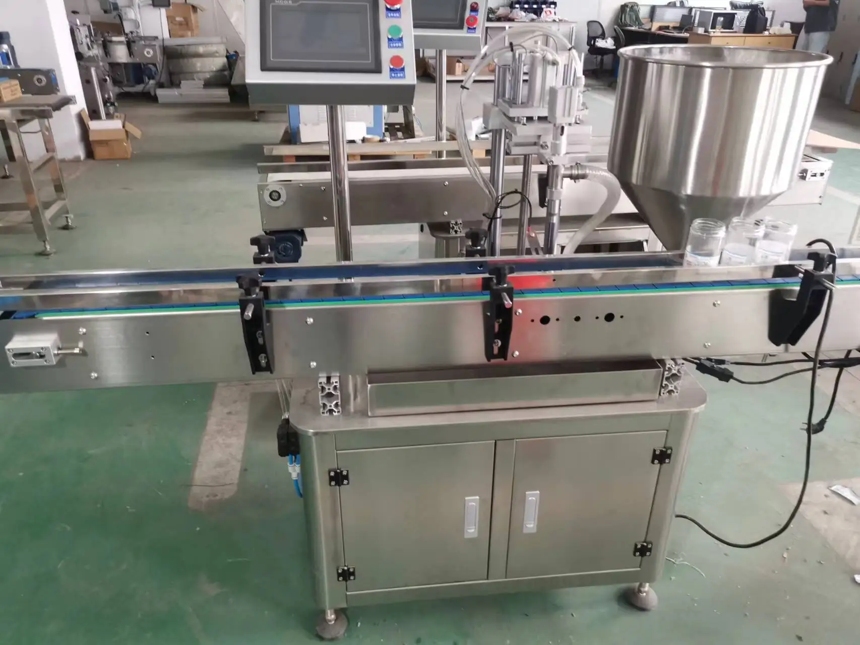 Automatic Single Dosing Paint Glue Cheese Filling Packaging Pasty Jam Jar Machine Lobe/gear Pump With Hopper