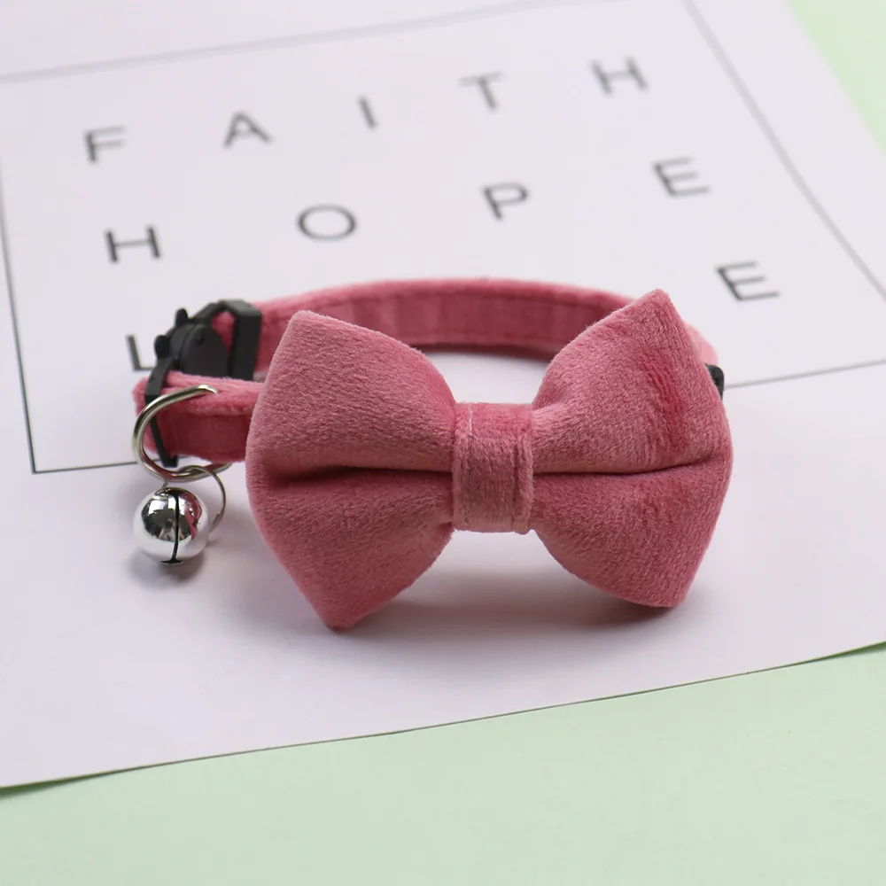 Small Solid Color Style Fashion bow knot Pet Dog Collar Cat Collar