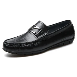 Stylish Casual Slip On Genuine Leather Male Dress Driving Loafers Boat Shoes for Men