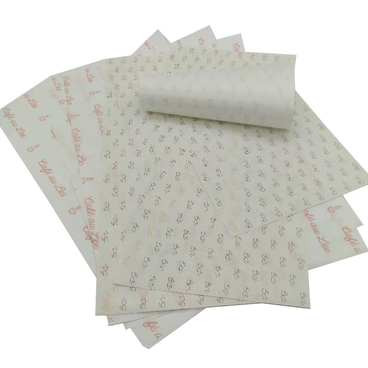 Custom Food Paper Sheets Disposable Natural One Side Coated Sandwich Food Wrap Grease Proof Paper