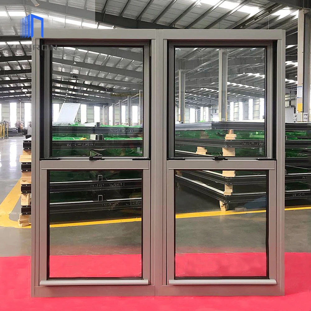 Zonron American Hot Sales Alu Thermal Break Aluminium Double Hung Large Glass Windows Soundproof Windows Aluminum Sash Windows