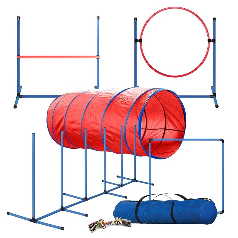 Dog Agility Training Equipment Custom Hot-selling Tunnel Poles Hurdles Exercise Pet Obstacle Course Agility Pet Training Set