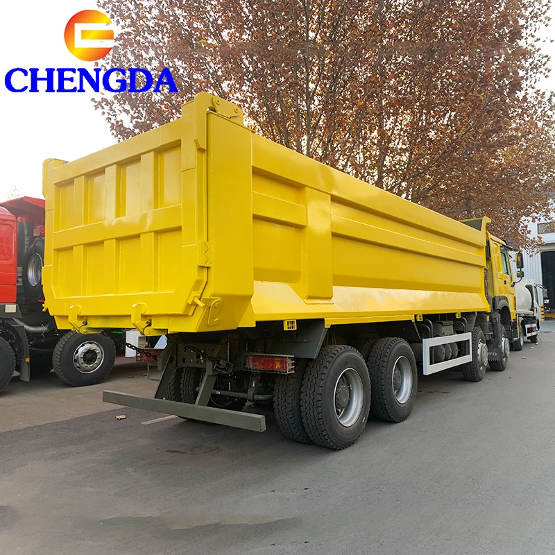 New Chinese 380Hp Howo Sinotruk Cummins Engine Heavy 8x4 Tipper Tipping Dump Truck 8*4 10 Wheels With Manual Transmission