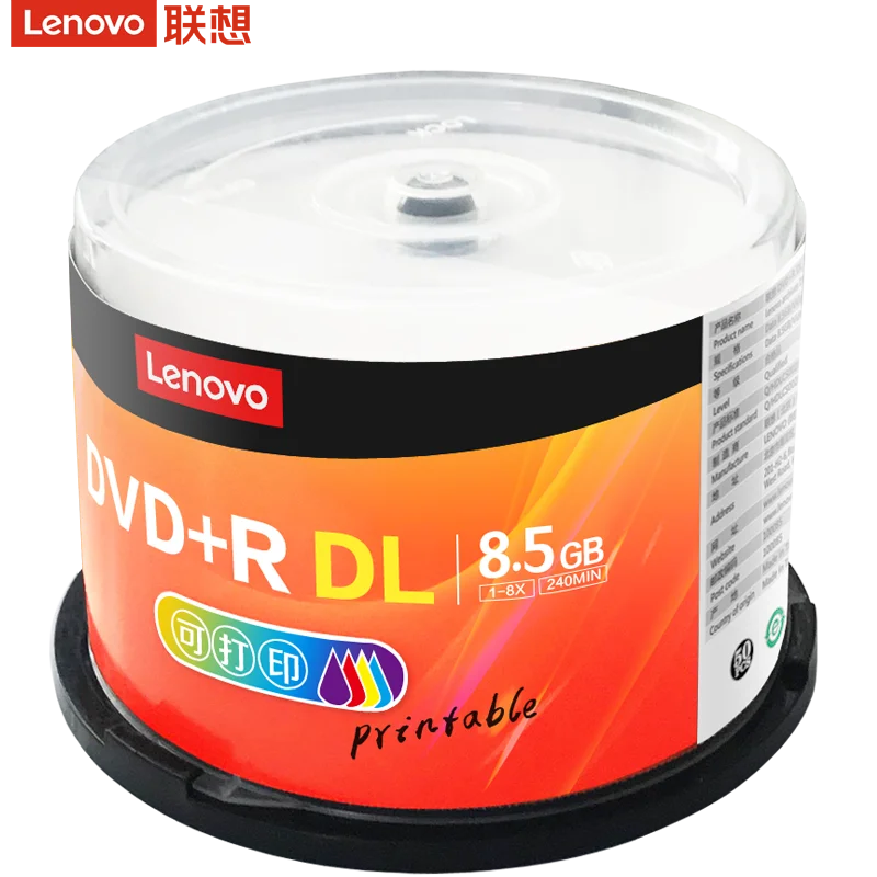 Lenovo original 8.5GB large capacity D9 blank DISC double layer burning disc DVD can be printed disc