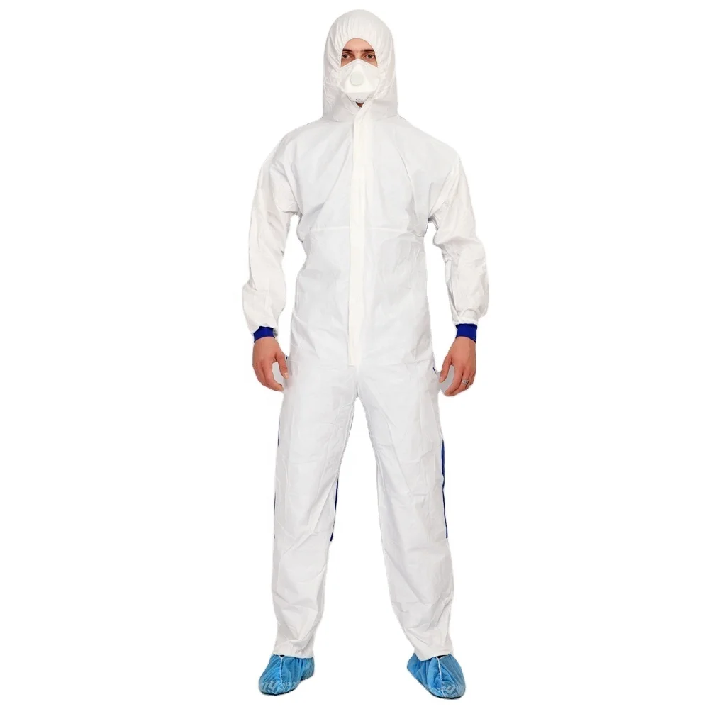 EN14126 Hospital Doctor Safety PPE Coverall With Hood And Shoe Cover