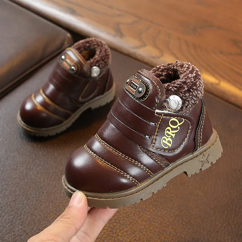 Зимняя Теплая обувь Детские Утепленные зимние сапоги с мехом