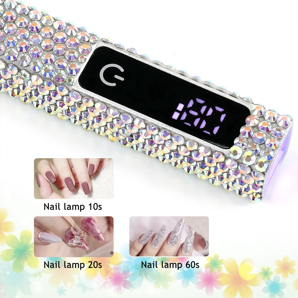 Handheld Diamonds Light LED Cordless Nail Dryer Lamp Portable USB Gel Curing Mini UV Nail Lamp