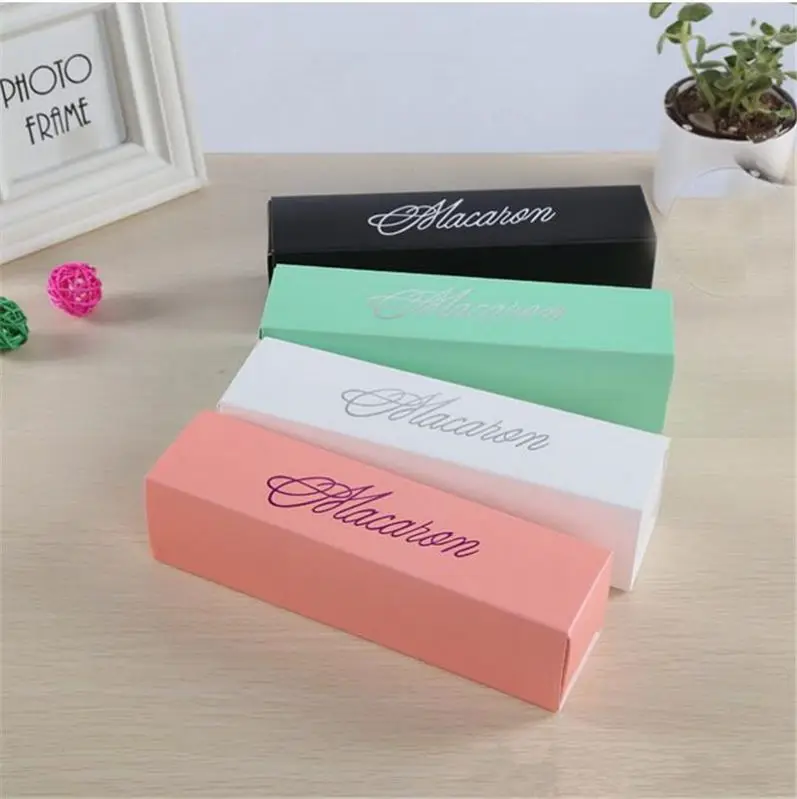 Macaron Cake Boxes Home Made Macaron Chocolate Boxes Biscuit Muffin Box Retail Paper Packaging 20.3*5.3*5.3cm