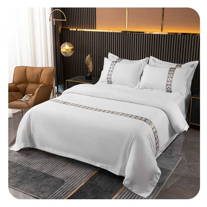 wholesale luxury  cotton  4 piece bedding set duvet comforter  cover set  bedsheets and pillowcase almohada supersuave sabanas