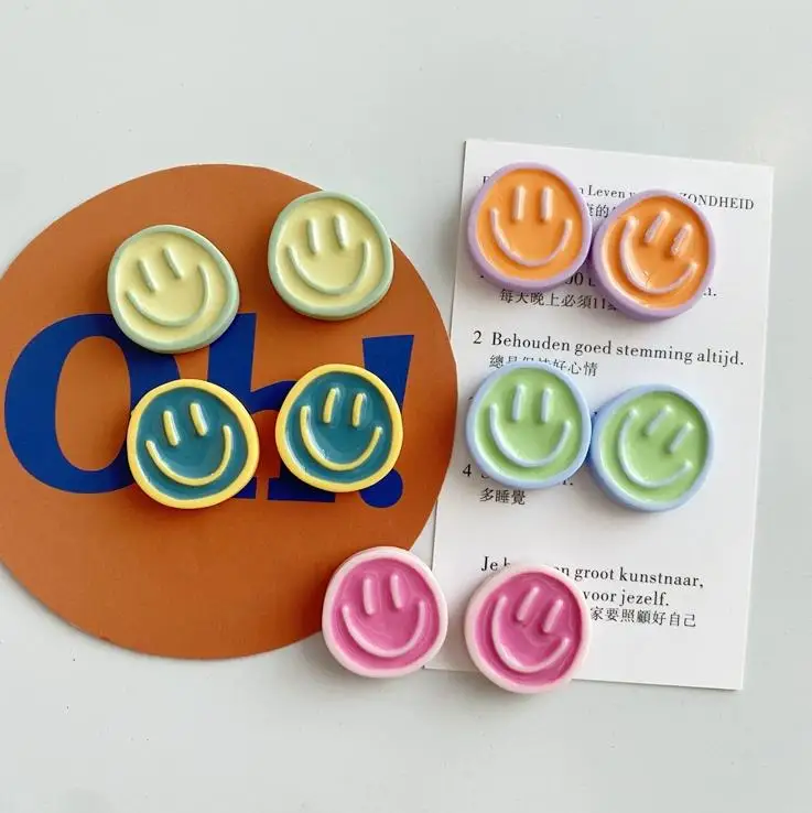 Korean Color Smiley Face Refrigerator Magnet Macaron Color Cute Decoration Photo Message Refrigerator Magnet