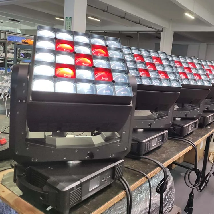 25x40W Wash Zoom Strobe Matrix Dmx Moving Head 4 in 1 Rgbw Stage Lights Double Face Led Moving Headlight