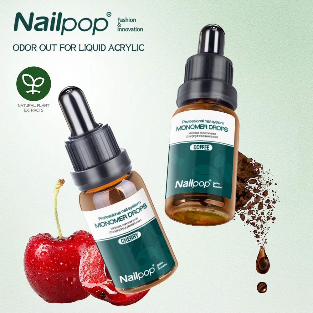 Nailpop настраиваемый индивидуальный лейбл легко наносимые Ароматические капли для вишни/кофе нейтрализатор запаха порошок ногтей акриловая пудра