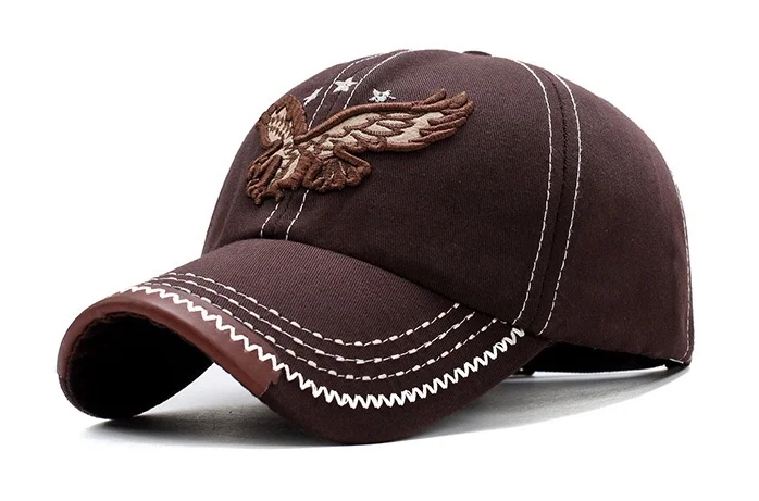 new High Quality Fashion Gorras Custom Logo 6 Panel Suede Hat Mens Womens Personality Sports Embroidered Eagle Baseball Golf Cap
