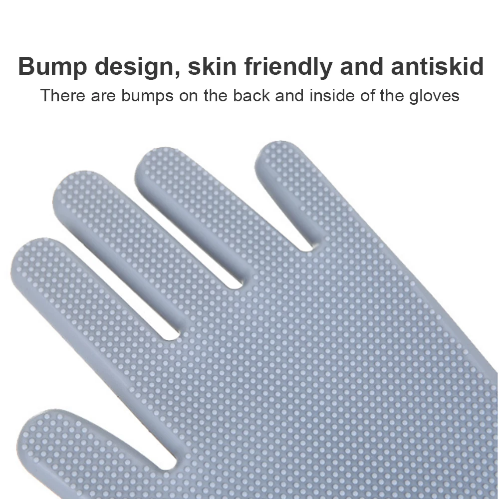 Magic Silicone Dishwashing Scrubber Silicone Dishwashing Gloves Dish Washing Sponge Rubber Scrub Gloves Kitchen Clean Tool Scrub