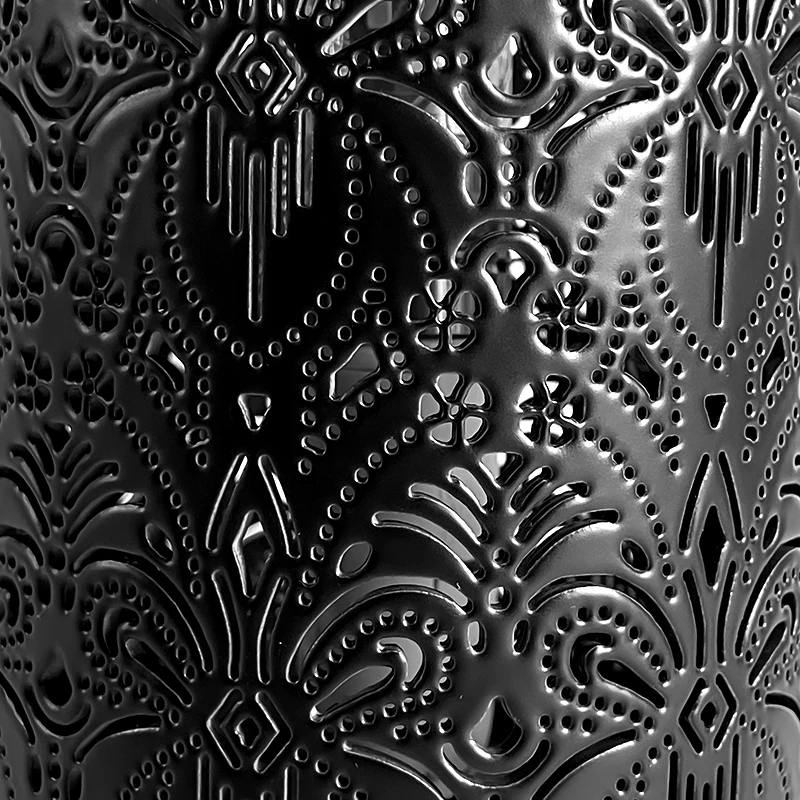 Elegant Hollow Black Ceramic Lamp Wax Melting Warmer Nordic Style Bedroom Essential Oil Ceramic Aroma Light with Wax Melting