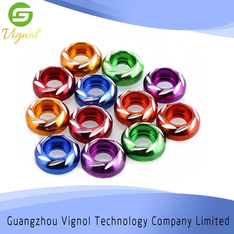 Wholesale popular promotions M3 M4 M5 M6 M8 anodized aluminum washers conical washer