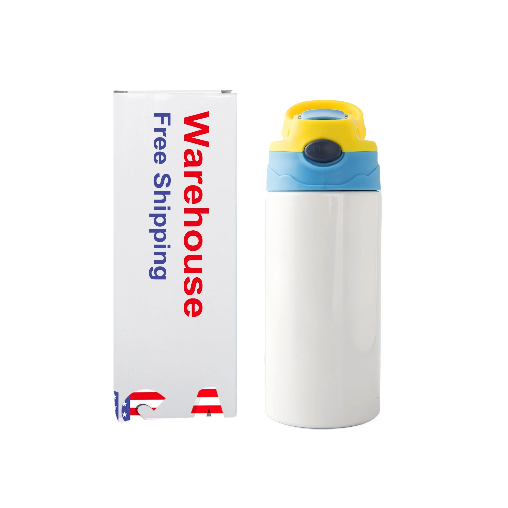 USA In Stock Leak Proof Mixed Color Sippy Cup Black And Red Blanks 12oz Kids Sublimation Tumbler With Flip Top