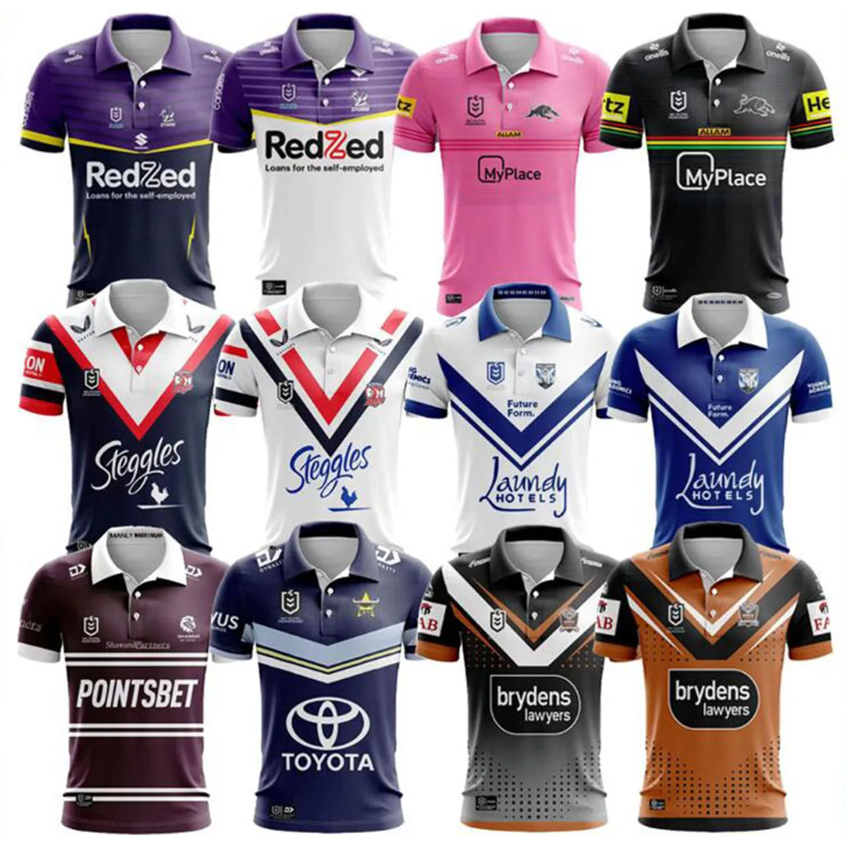 2024 на заказ NRL West Tigers Seahawks Melbourne Cowboys Panthers петух дог Поло футболка регби майки