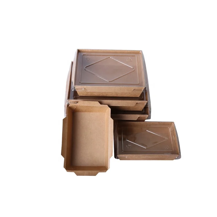 China wholesale biodegradable kraft paper sushi food packaging boxes