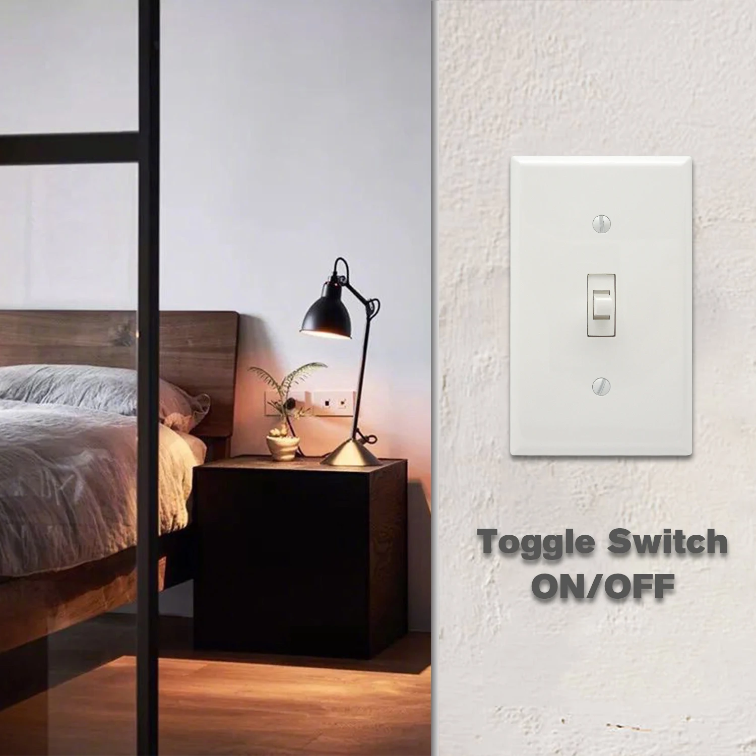 Aluminum Wall Light Switches With Z-Wave PC Electric Switch 1 Gang Toggle Smart Home Switch