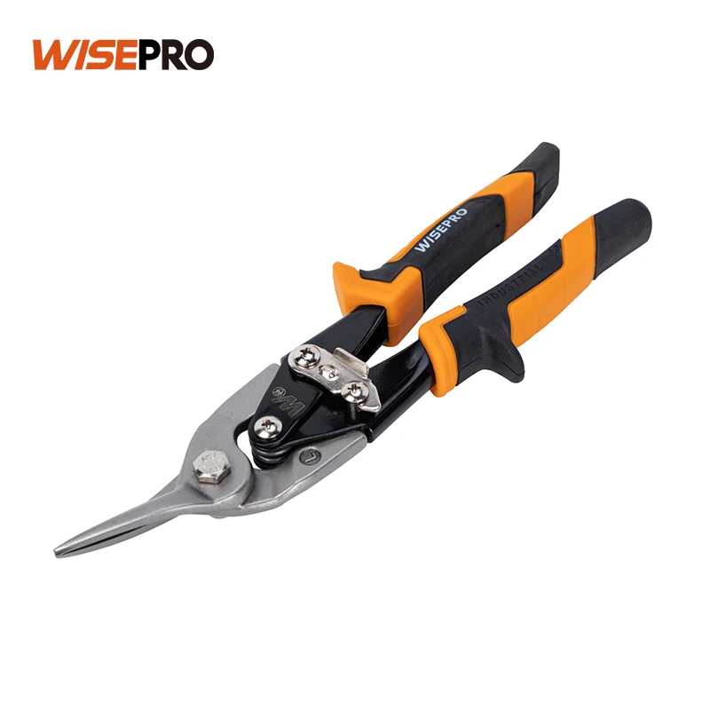 WISEPRO Industrial Grade 245mm Heavy Duty Left Cut Aviation Snip Multifunctional 10 Inch Sharp Scissors Aviation Tin Snip Cutter