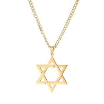 2024 Hot Jewish Star of David pendant necklace Stainless steel gold gold black suitable for outdoor