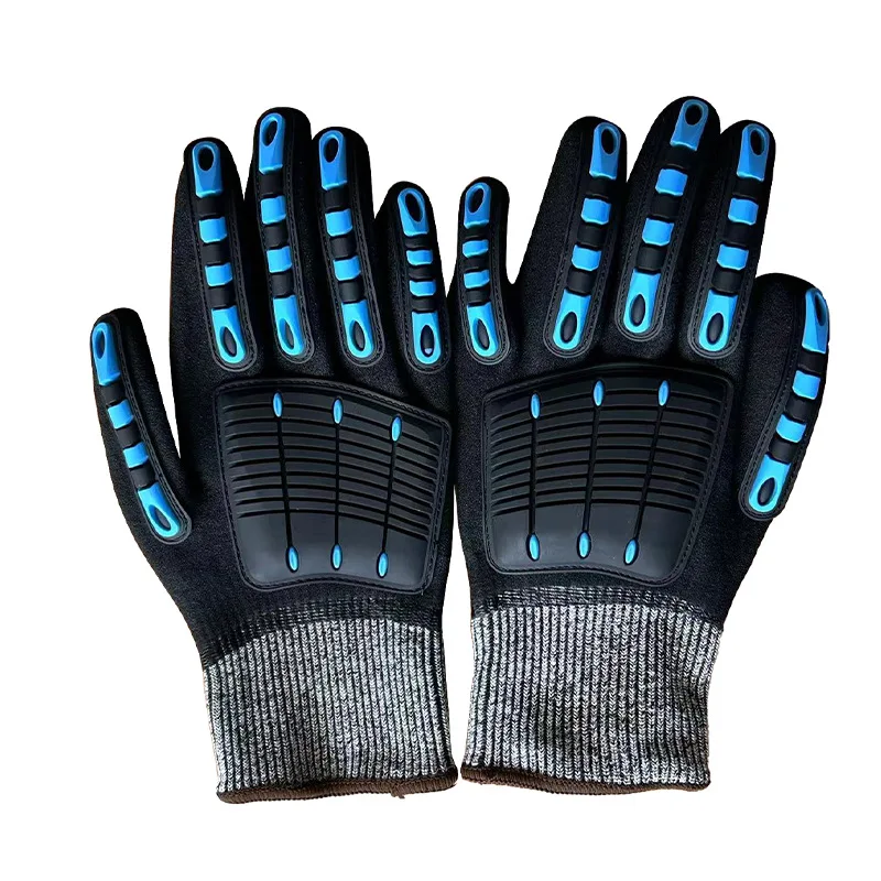 TPR Shockproof Riding Gloves Anti-slip Wear-resistant Anti-collision Anti-cut Crawling Rescue Carrying Goods Work Gloves