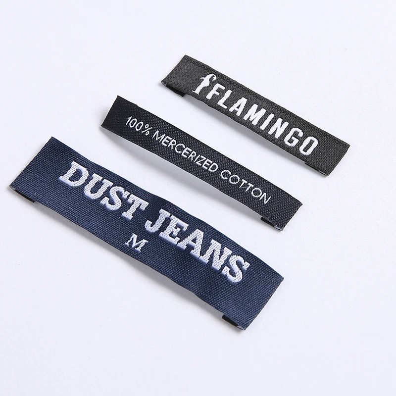 Custom wholesale private neck label tags Fashion Design Luxury woven labels tags for t-shirt