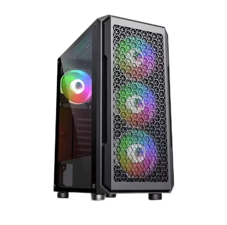 Atx Itx Micro PC Cabinet Desktop Computer Gaming Case With usb3.0+audio & tempered glass computer cases & towers with RGB fans