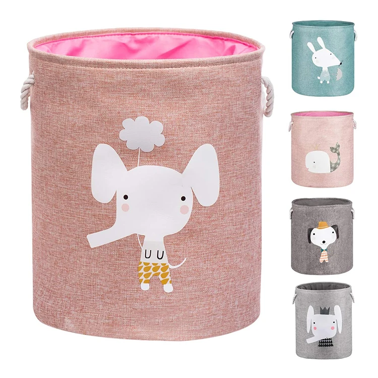 Wholesale Handmade Collapsible Large Round Kids Storage Bin Clothes Laundry Hamper toy Hamper Basket