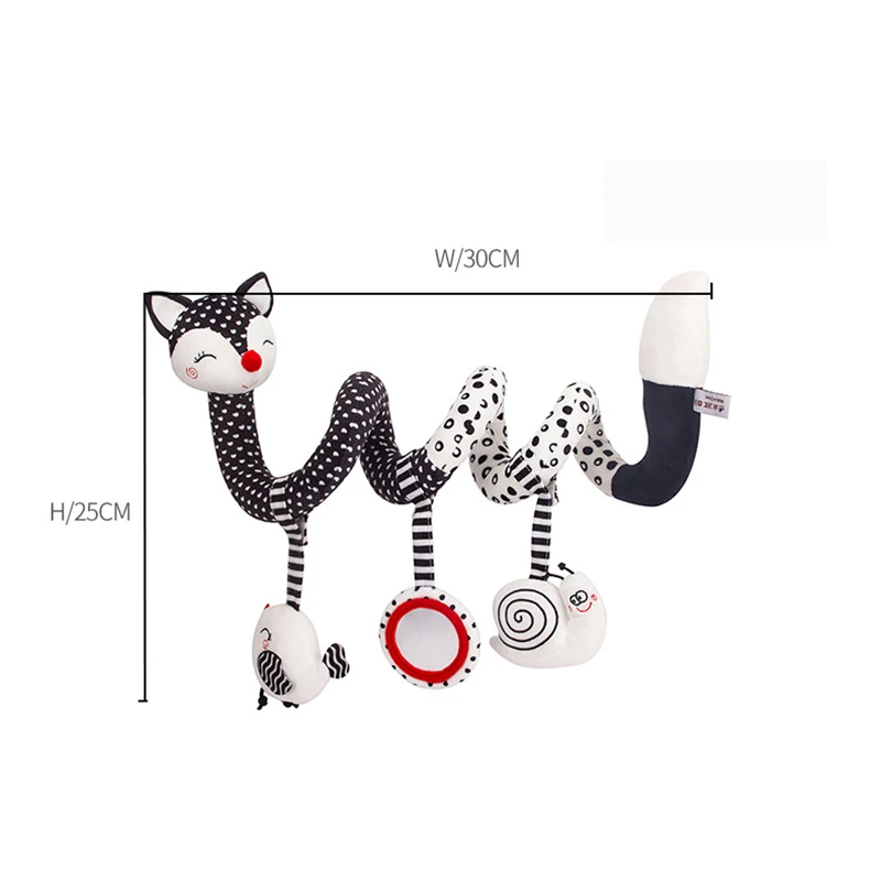 Baby black-and-white bed hanging multifunctional plush toys around cartoon fox bed T035