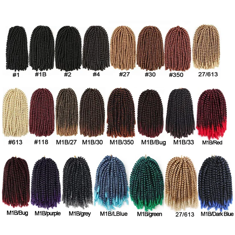 Free sample Spring Twist 8 Inch Synthetic Nubian Braid Extension Kenya Crochet Braids 350 Red Spring Twist Hair