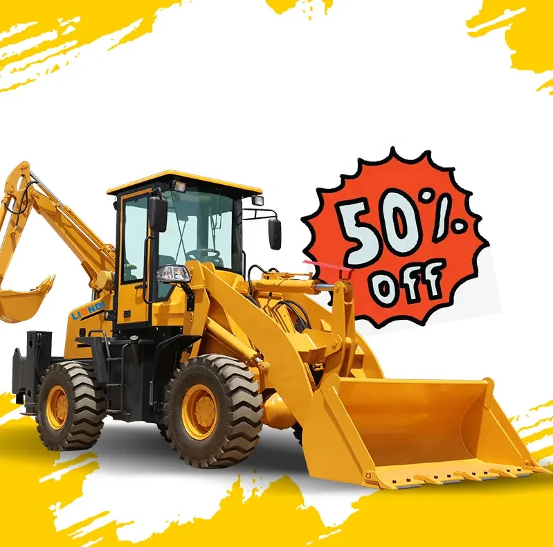 Spot Brand New Backhoe Loader Small 4WD Diesel Forklift Multifunctional Wheeled Excavator