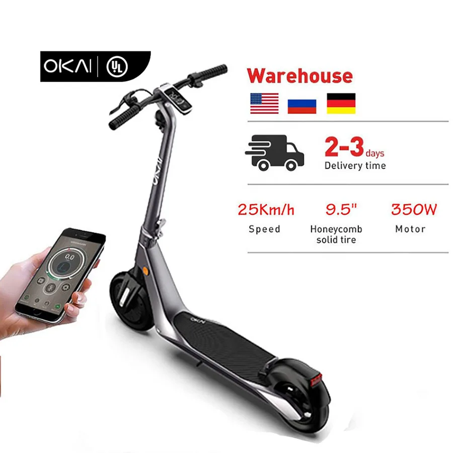 
OKAI ES500 high quality US warehouse fold scooter electrique 36v 7.8ah lithium battery for electric scooter 