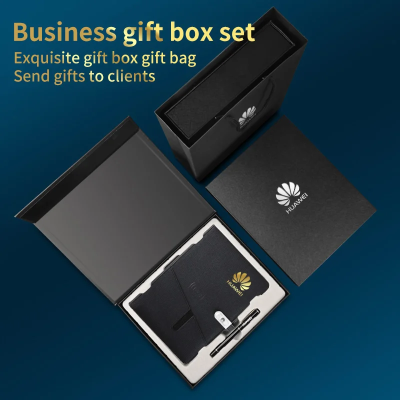 A5 Leather Notebook Wireless Charger 10000mAh Power bank Business Smart Notebook Agenda