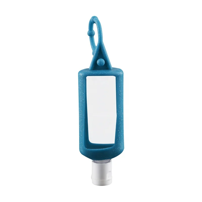 Blue Unique Hot Sale Portable Empty Hand Sanitizer Bottle 30ml Lotion Hook Bottle Screen Printing HDPE Plastic Bottles CROWN Cap