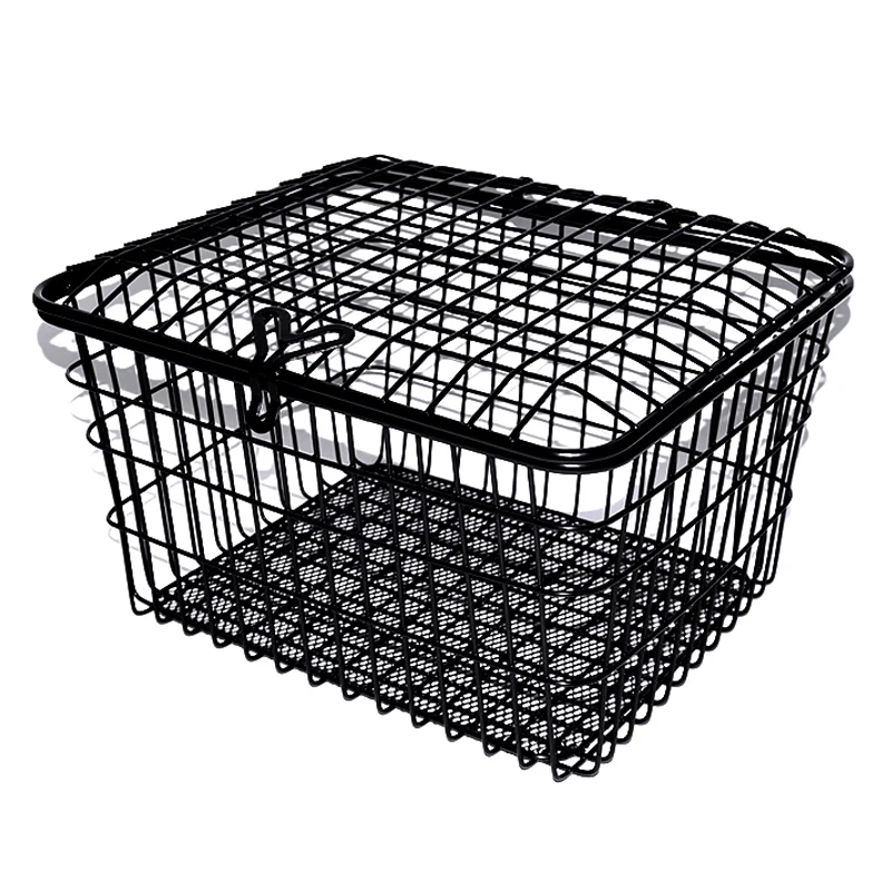 Low-priced multi-color steel reliable rear-mounted bicycle basket dense mesh bottom Tricycle basket + inner tank