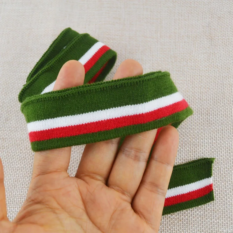 Cotton ribbed flat machine cuffs T-shirt hem cuffs round collar clothing accessories