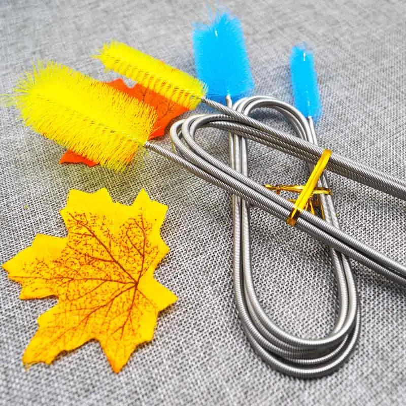 DS3995 Double-ended Bent Pipe Cleaner Brush Stainless Tube Cleaning Long Brush for Lab Fish Tank Aquarium Filter Hose Brush