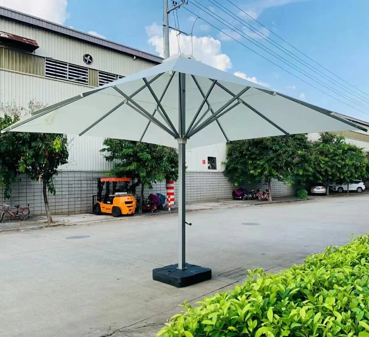 Square restaurant commercial sun market heavy duty aluminum 15ft big size 5x5 m  garden outdoor parasol umbrellas