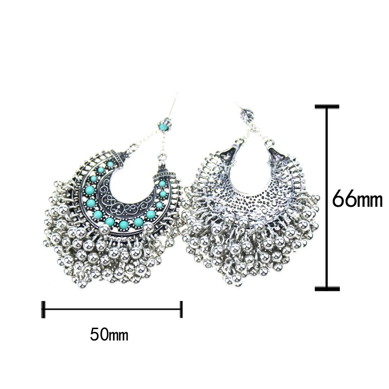 Vintage Design Traditional Bali Indian Ethnic Small Balls Dangle Earrings with Beads